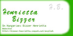 henrietta bizzer business card